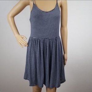 Forever 21 Navy Blue and White Striped Dress